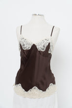 Load image into Gallery viewer, Vintage x Brown, Cream Silk Lace Tank (L)