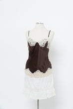Load image into Gallery viewer, Vintage x Brown, Cream Silk Lace Tank (L)