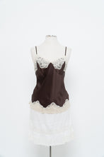 Load image into Gallery viewer, Vintage x Brown, Cream Silk Lace Tank (L)