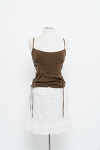 Load image into Gallery viewer, Vintage x HUGO BOSS Brown Cotton Side-lace Tank (L)