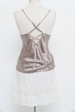 Load image into Gallery viewer, Vintage x LA VIE EN ROSE Grey Satin Tank (M)
