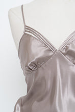 Load image into Gallery viewer, Vintage x LA VIE EN ROSE Grey Satin Tank (M)