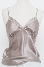 Load image into Gallery viewer, Vintage x LA VIE EN ROSE Grey Satin Tank (M)