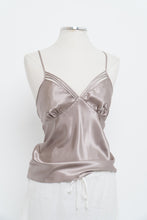 Load image into Gallery viewer, Vintage x LA VIE EN ROSE Grey Satin Tank (M)