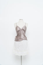Load image into Gallery viewer, Vintage x LA VIE EN ROSE Grey Satin Tank (M)