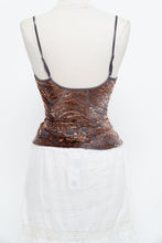 Load image into Gallery viewer, Vintage x Grey, Orange Velvet Lace Tank (M, L)