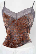Load image into Gallery viewer, Vintage x Grey, Orange Velvet Lace Tank (M, L)