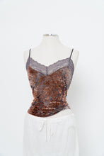 Load image into Gallery viewer, Vintage x Grey, Orange Velvet Lace Tank (M, L)