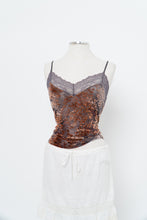 Load image into Gallery viewer, Vintage x Grey, Orange Velvet Lace Tank (M, L)