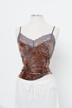 Load image into Gallery viewer, Vintage x Grey, Orange Velvet Lace Tank (M, L)