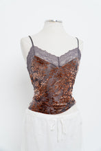 Load image into Gallery viewer, Vintage x Grey, Orange Velvet Lace Tank (M, L)