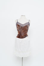Load image into Gallery viewer, Vintage x Grey, Orange Velvet Lace Tank (M, L)