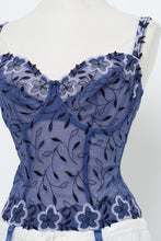Load image into Gallery viewer, Vintage x PRIMA DONNA Purple Mesh Embroidered Corset (M, L, DD Cup)