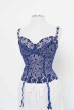 Load image into Gallery viewer, Vintage x PRIMA DONNA Purple Mesh Embroidered Corset (M, L, DD Cup)