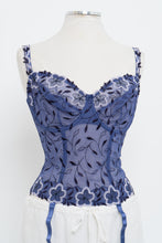 Load image into Gallery viewer, Vintage x PRIMA DONNA Purple Mesh Embroidered Corset (M, L, DD Cup)