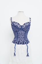 Load image into Gallery viewer, Vintage x PRIMA DONNA Purple Mesh Embroidered Corset (M, L, DD Cup)