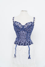 Load image into Gallery viewer, Vintage x PRIMA DONNA Purple Mesh Embroidered Corset (M, L, DD Cup)