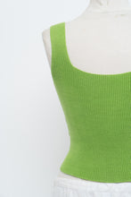 Load image into Gallery viewer, Vintage x Made in Phillipines x Bright Green Cotton Knit Tank (S, M)