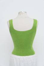Load image into Gallery viewer, Vintage x Made in Phillipines x Bright Green Cotton Knit Tank (S, M)