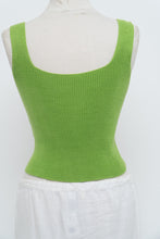 Load image into Gallery viewer, Vintage x Made in Phillipines x Bright Green Cotton Knit Tank (S, M)
