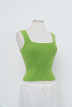 Load image into Gallery viewer, Vintage x Made in Phillipines x Bright Green Cotton Knit Tank (S, M)