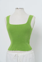 Load image into Gallery viewer, Vintage x Made in Phillipines x Bright Green Cotton Knit Tank (S, M)