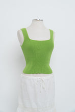 Load image into Gallery viewer, Vintage x Made in Phillipines x Bright Green Cotton Knit Tank (S, M)