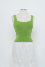 Load image into Gallery viewer, Vintage x Made in Phillipines x Bright Green Cotton Knit Tank (S, M)