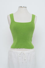 Load image into Gallery viewer, Vintage x Made in Phillipines x Bright Green Cotton Knit Tank (S, M)