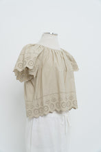 Load image into Gallery viewer, GAP x Beige Cropped Peplum Cotton Top (XS-M)