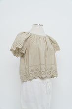 Load image into Gallery viewer, GAP x Beige Cropped Peplum Cotton Top (XS-M)