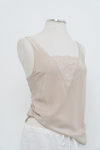 Load image into Gallery viewer, Vintage x Made in USA x OLGA Beige Silk-feel Tank (M)