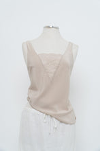Load image into Gallery viewer, Vintage x Made in USA x OLGA Beige Silk-feel Tank (M)