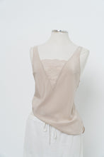 Load image into Gallery viewer, Vintage x Made in USA x OLGA Beige Silk-feel Tank (M)