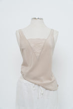 Load image into Gallery viewer, Vintage x Made in USA x OLGA Beige Silk-feel Tank (M)