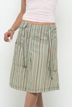 Load image into Gallery viewer, Vintage x SANDWICH Green, Brown Striped Midi Skirt (S, M)