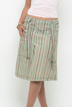 Load image into Gallery viewer, Vintage x SANDWICH Green, Brown Striped Midi Skirt (S, M)