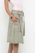 Load image into Gallery viewer, Vintage x SANDWICH Green, Brown Striped Midi Skirt (S, M)