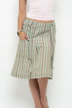 Load image into Gallery viewer, Vintage x SANDWICH Green, Brown Striped Midi Skirt (S, M)