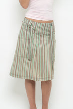 Load image into Gallery viewer, Vintage x SANDWICH Green, Brown Striped Midi Skirt (S, M)