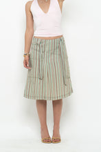 Load image into Gallery viewer, Vintage x SANDWICH Green, Brown Striped Midi Skirt (S, M)