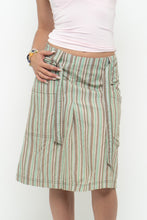 Load image into Gallery viewer, Vintage x SANDWICH Green, Brown Striped Midi Skirt (S, M)