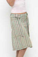 Load image into Gallery viewer, Vintage x SANDWICH Green, Brown Striped Midi Skirt (S, M)