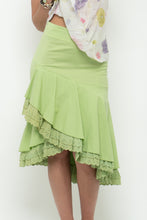 Load image into Gallery viewer, Vintage x Green Layered Fitted Lace Midi Skirt (XS(