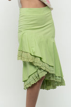 Load image into Gallery viewer, Vintage x Green Layered Fitted Lace Midi Skirt (XS(