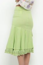 Load image into Gallery viewer, Vintage x Green Layered Fitted Lace Midi Skirt (XS(