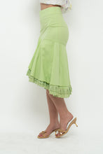 Load image into Gallery viewer, Vintage x Green Layered Fitted Lace Midi Skirt (XS(