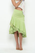 Load image into Gallery viewer, Vintage x Green Layered Fitted Lace Midi Skirt (XS(