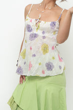 Load image into Gallery viewer, Vintage x Cream Floral Metallic Tie Tank (XS, S)