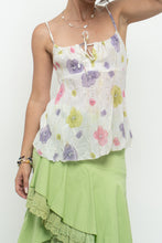 Load image into Gallery viewer, Vintage x Cream Floral Metallic Tie Tank (XS, S)